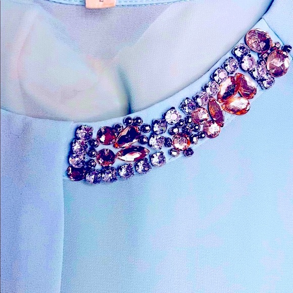 DLIEONE SPARKLING REAL GEM STONE ADORNED COLLAR SZ LRG PALE BLUE, SHEER UNIQUE🤩 - Picture 6 of 12